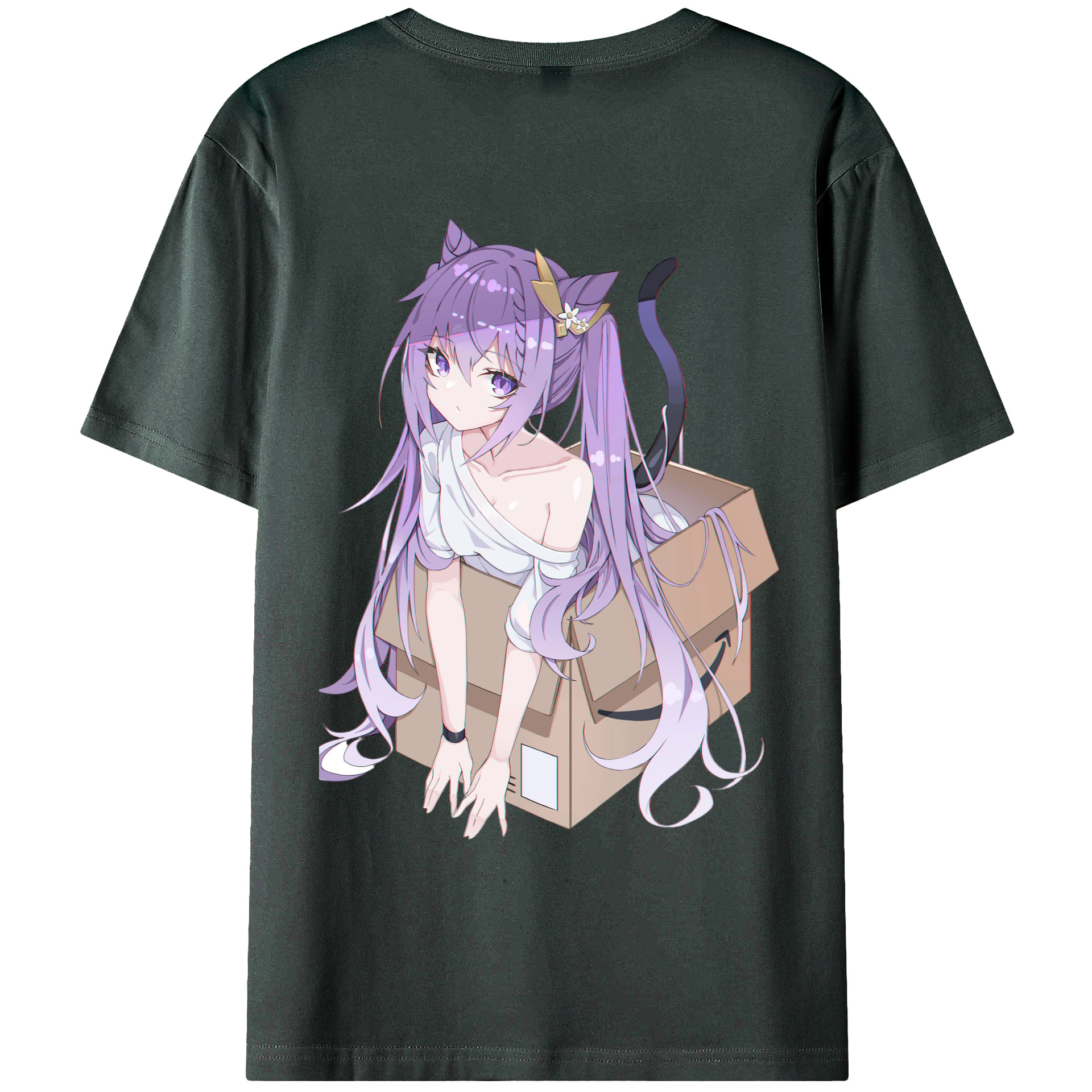 げんし神 刻晴 こくせい genshin Kokusei 綿100％ メンズ半袖Tシャツ（バックプリント） 通気性